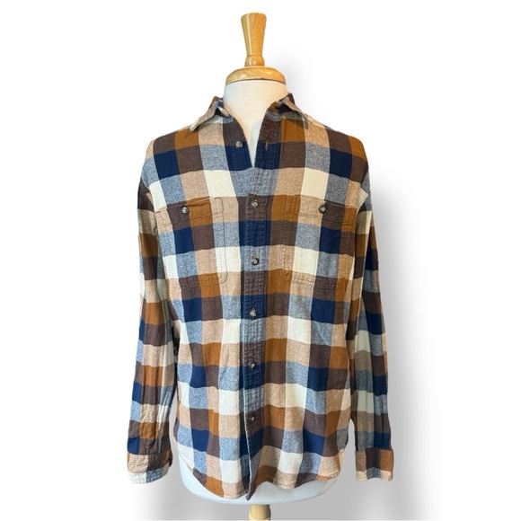 Sonoma Other - Sonoma Men's Casual Plaid Shirt - Blue, Brown, and White